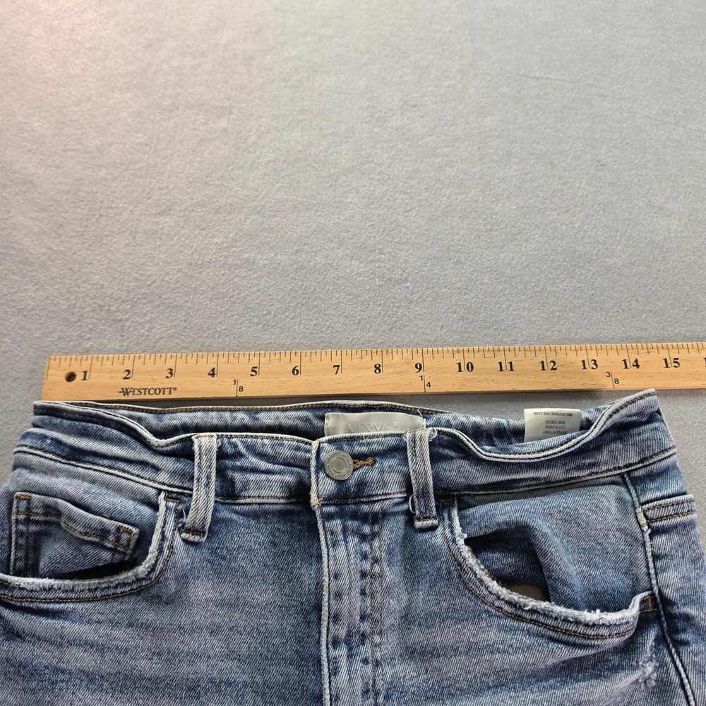 Vervet Rebecca High Waisted Denim Shorts L Distressed Cutoff Western T6367 - Picture 6 of 8